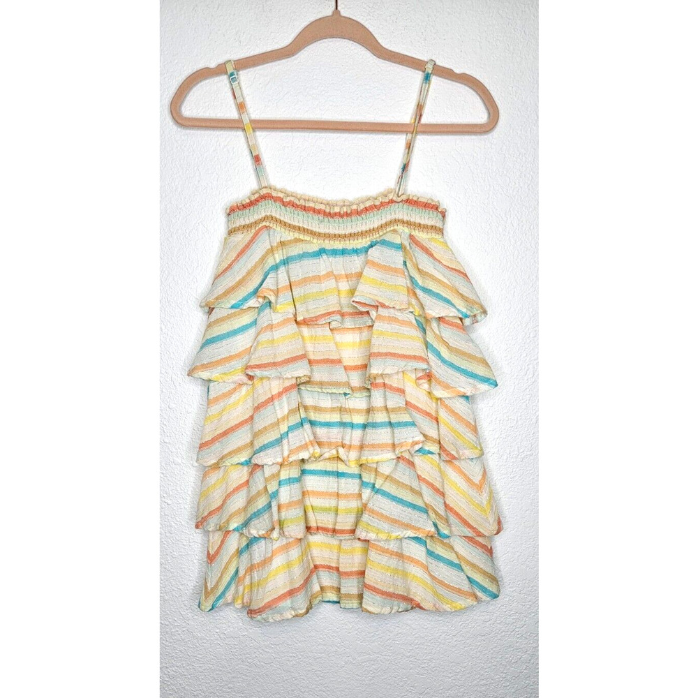 Lovers and Friends Womens Liv Mini Dress Small Spring‎ Rainbow Layered Ruffles